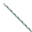 14K White Gold Diamond and Emerald Figure 8 Bracelet - 7 in.