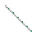 14K White Gold Diamond and Emerald Square Link Bracelet - 7 in.