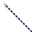 14K White Gold Diamond and Sapphire Fancy Link Bracelet - 7 in.