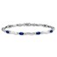 14K White Gold Diamond and Sapphire Linked Bracelet - 7 in.