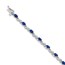 14K White Gold Diamond and Sapphire S-Link Bracelet - 7 in.