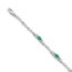 14k White Gold Diamond Emerald Bracelet - 7 in.