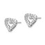 14k White Gold Diamond Heart Earrings - 9 mm