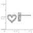 14k White Gold Diamond Heart Earrings - 9 mm