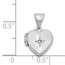 14k White Gold Diamond Heart Locket Pendant - 17 mm