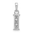 14K White Gold Diamond Letter I Initial Pendant - 18.5 mm