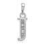 14K White Gold Diamond Letter J Initial Pendant - 19 mm