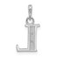 14K White Gold Diamond Letter L Initial Pendant - 18 mm