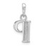 14K White Gold Diamond Letter P Initial Pendant - 18.5 mm