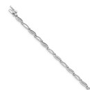 14k White Gold Diamond Oval Link Bracelet - 7.5 in.