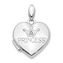 14k White Gold Diamond Princess Locket Pendant - 22 mm