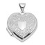 14K White Gold Fancy Floral Crest 18mm Heart Locket - 24 mm