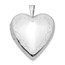 14k White Gold Flower Vine Border Heart Locket - 25 mm