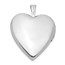 14k White Gold Flower Vine Border Heart Locket - 25 mm