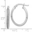 14K White Gold Glimmer Oval Hoop Earrings - 24 mm