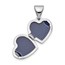 14k White Gold Heart Locket Pendant - 16 mm