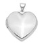 14k White Gold Heart Plain Domed Family Locket - 28 mm