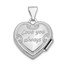 14k White Gold Heart-Shaped Reversible Floral Locket - 21 mm