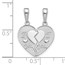 14K White Gold I LOVE YOU Break Apart Heart Charm - 23 mm