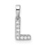 14K White Gold Letter L Initial with Bail Pendant - 13 mm