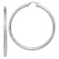 14k White Gold Lightweight 4mm D/C Hoop Earrings - 72.5 mm