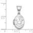 14k White Gold Little Princess 16 mm Oval Locket Pendant