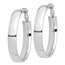 14k White Gold Omega Back Hoop Earrings - 7x42 mm