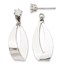 14k White Gold Oval Dangle with Zirconia Stud Earring Jackets