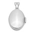 14k White Gold Oval Embossed Border Locket - 25 mm