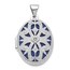 14k White Gold Oval w/Diamond Vintage Locket - 30 mm