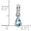 14K White Gold Pear Aquamarine and Diamond Pendant - 16.3 mm