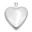 14k White Gold Plain Polished Heart Locket - 25 mm