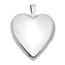 14k White Gold Plain Polished Heart Locket - 25 mm