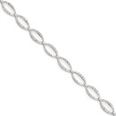 14k White Gold Polished & Diamond Cut Bracelet