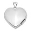 14k White Gold Polished Heart-Shaped Domed Locket - 26 mm