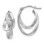 14K White Gold Polished Hinged Hoop Earrings - 17 mm