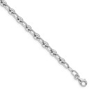 14K White Gold Polished Link Bracelet - 7.5 in.