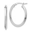 14k White Gold Polished Oval Hoop Earrings - 2.5 mm