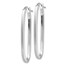 14k White Gold Polished Oval Hoop Earrings - 2 mm