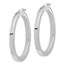 14K White Gold Polished Oval Hoop Earrings - 37.75 mm