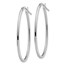 14K White Gold Polished Oval Hoop Earrings - 40 mm