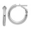 14k White Gold Polished Round Hoop Earrings - 3x15 mm