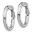 14k White Gold Polished Round Hoop Earrings - 3x15 mm