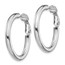 14k White Gold Polished Round Hoop Earrings - 3x20 mm