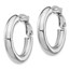 14k White Gold Polished Round Hoop Earrings - 4x15 mm