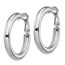 14k White Gold Polished Round Hoop Earrings - 4x20 mm