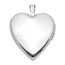 14k White Gold Polished Satin w/ Diamond Heart Locket - 25 mm