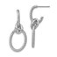 14K White Gold Polished Textured Post Dangle Earrings - 31.9 mm