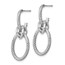 14K White Gold Polished Textured Post Dangle Earrings - 31.9 mm