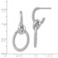 14K White Gold Polished Textured Post Dangle Earrings - 31.9 mm